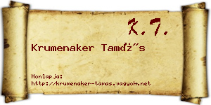 Krumenaker Tamás névjegykártya