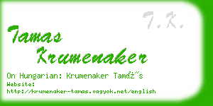 tamas krumenaker business card